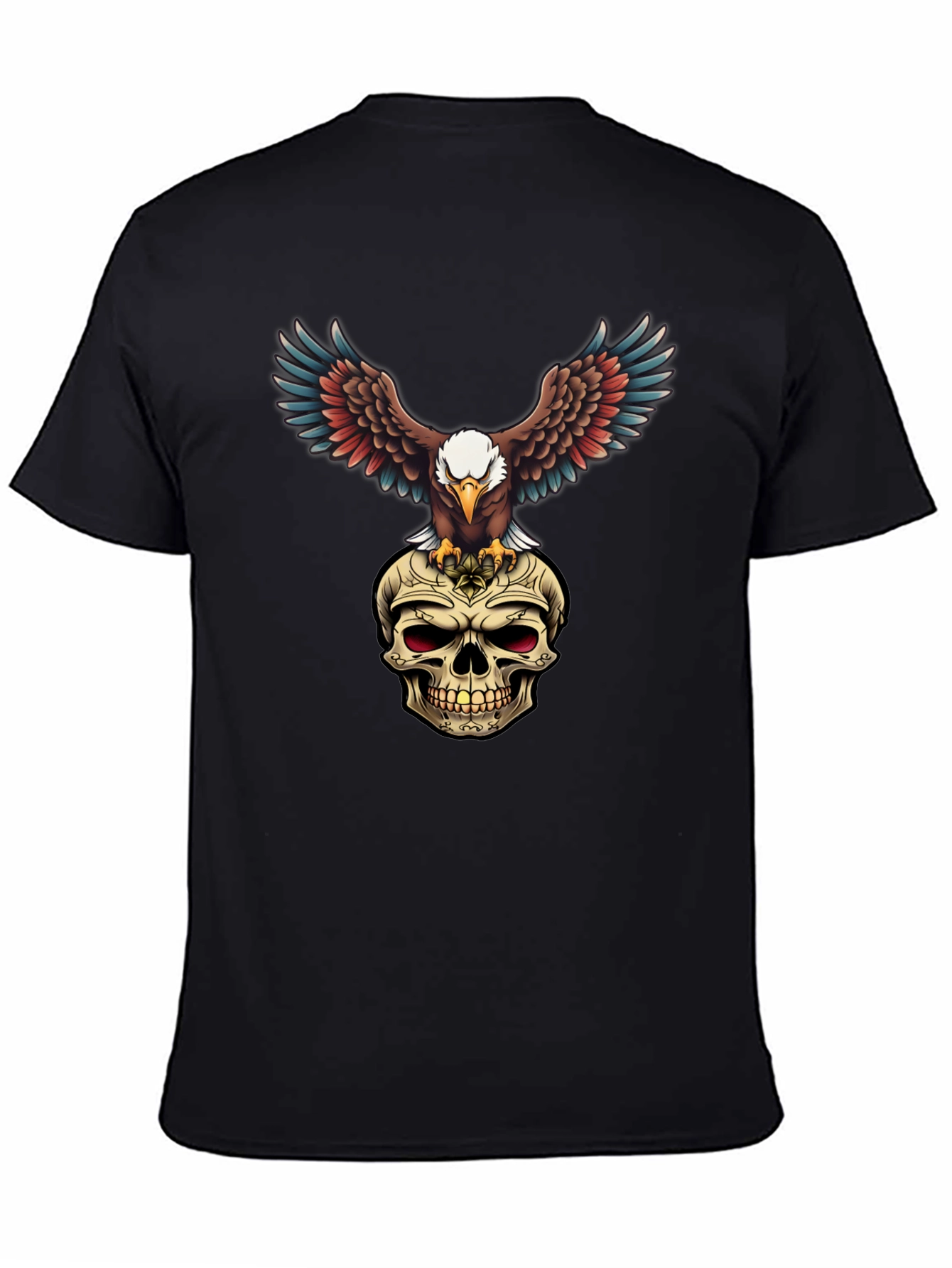 Eagle on Skull Graphic Tee - Edgy Menswear