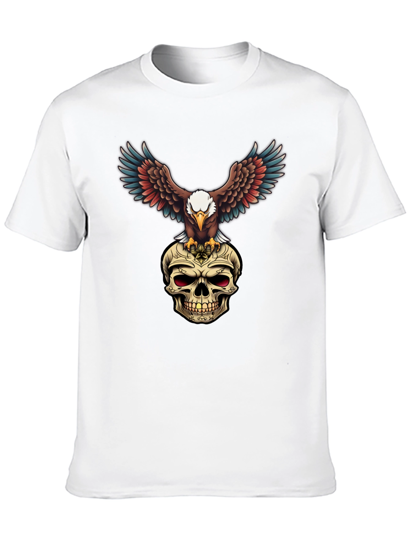Eagle on Skull Graphic Tee - Edgy Menswear