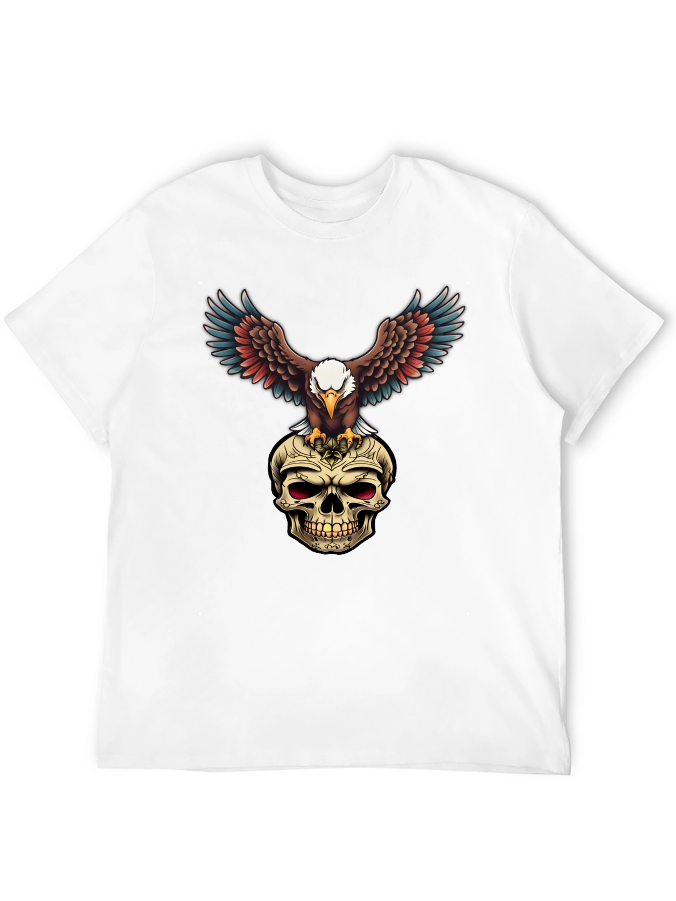 Eagle on Skull Graphic Tee - Edgy Menswear