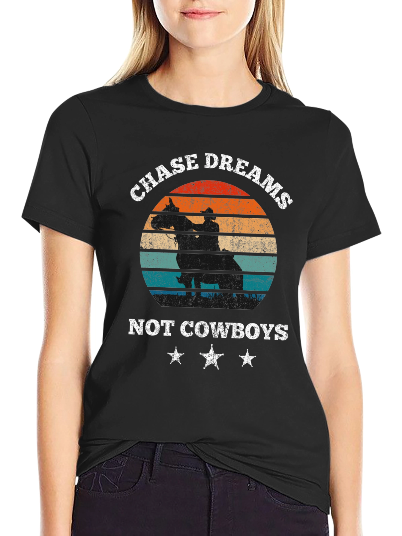 Chase Dreams Graphic Tee - Cowboy Silhouette