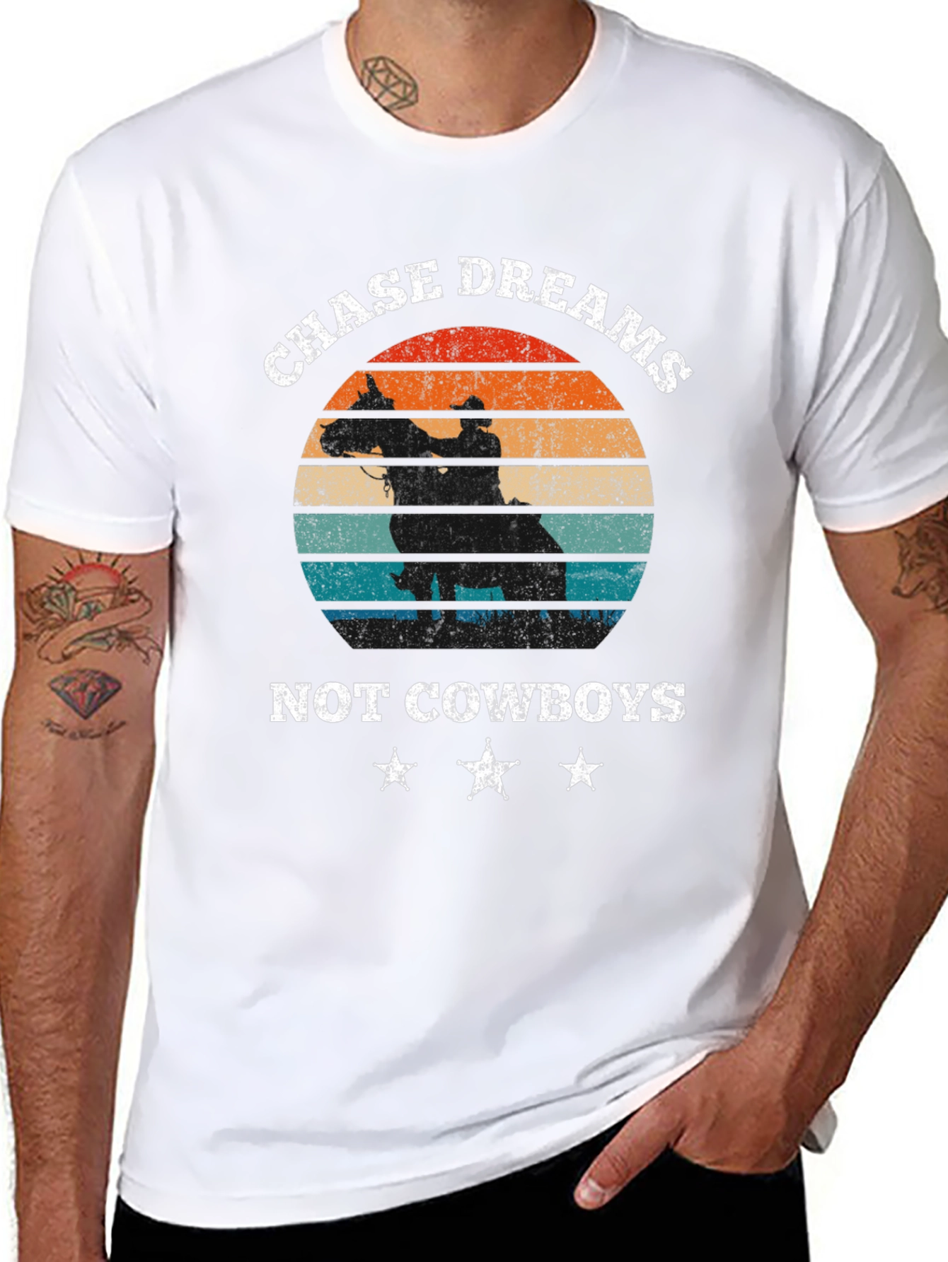 Chase Dreams Graphic Tee - Cowboy Silhouette
