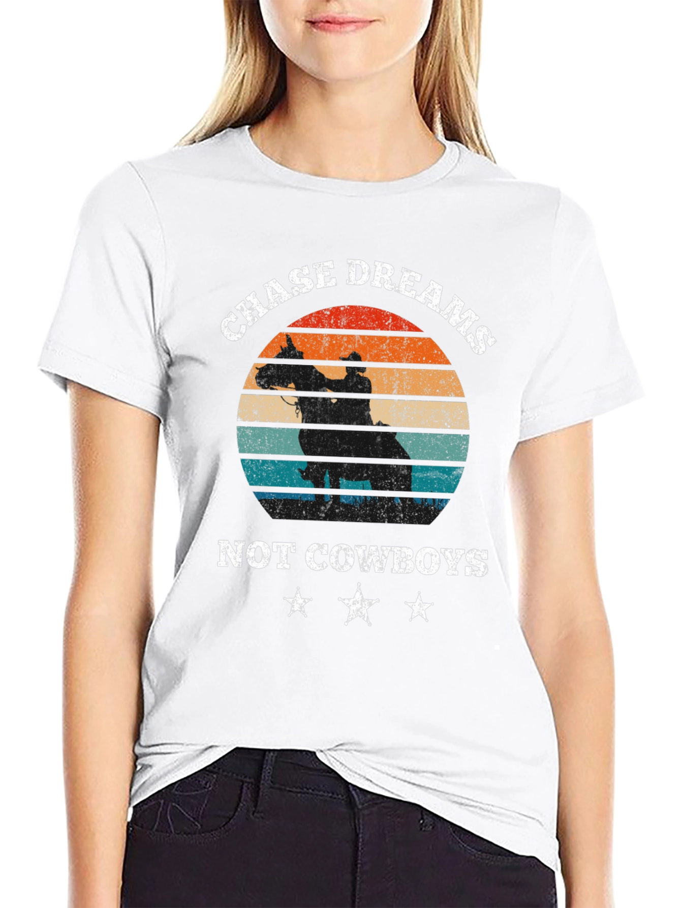 Chase Dreams Graphic Tee - Cowboy Silhouette