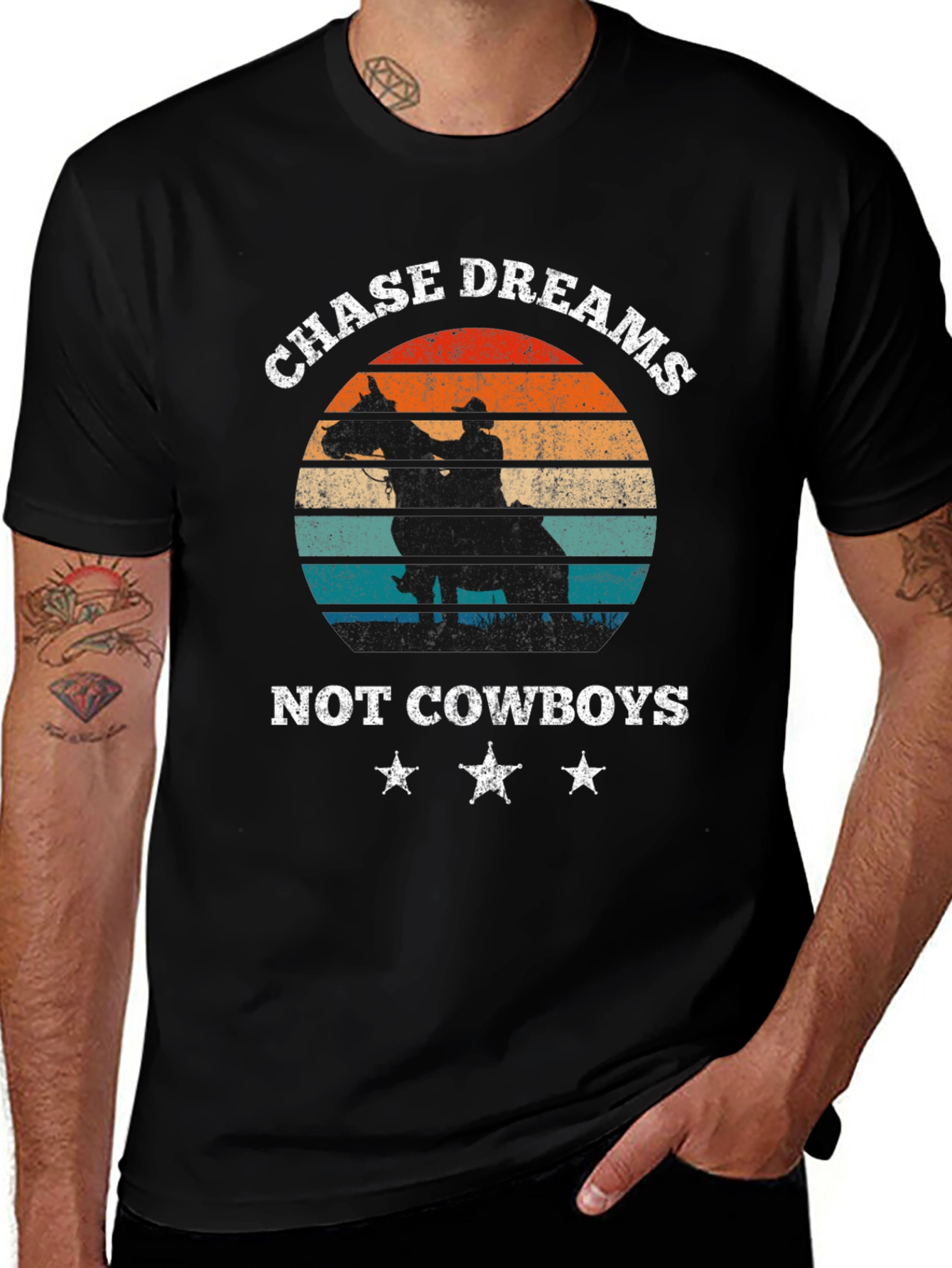Chase Dreams Graphic Tee - Cowboy Silhouette