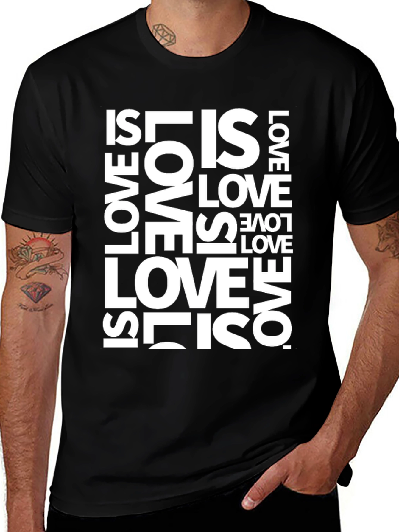 Love Is Love Graphic Tee - Black Casual Shirt