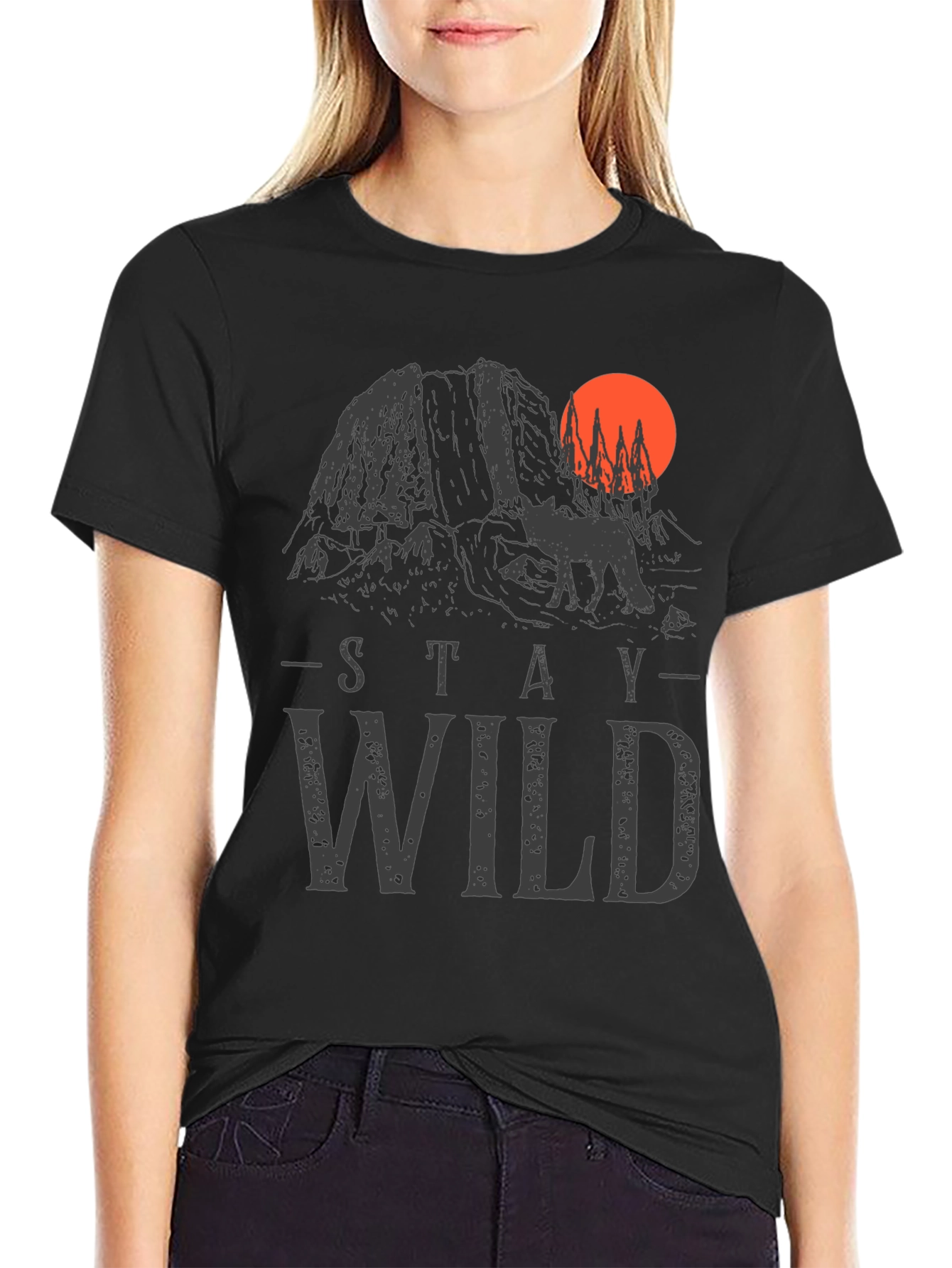 Stay Wild Graphic Tee - Black