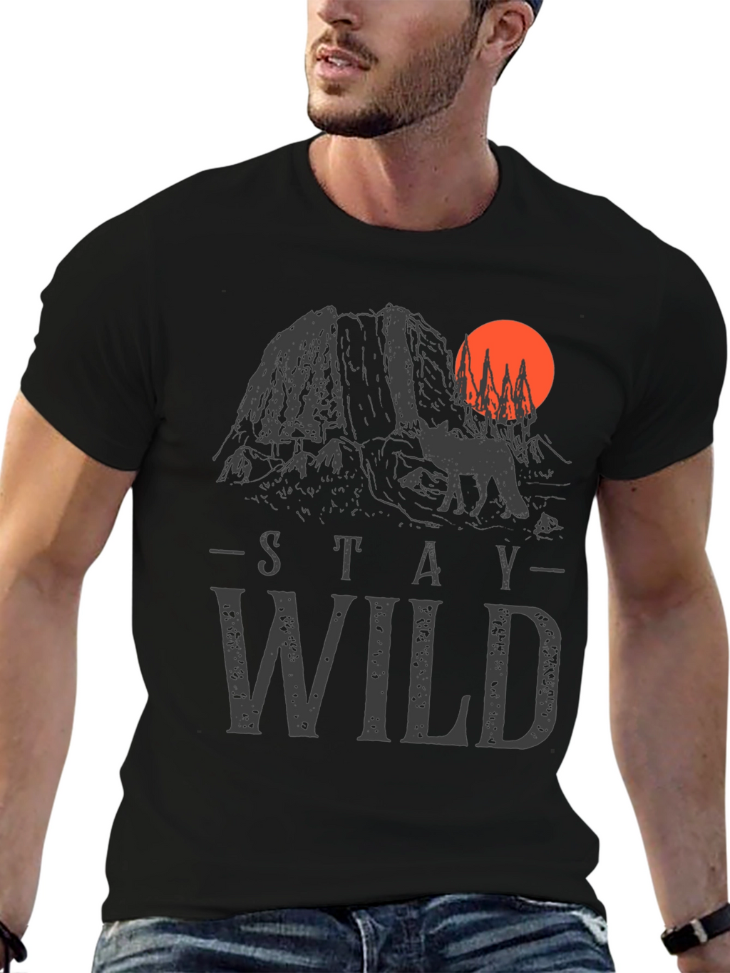 Stay Wild Graphic Tee - Black