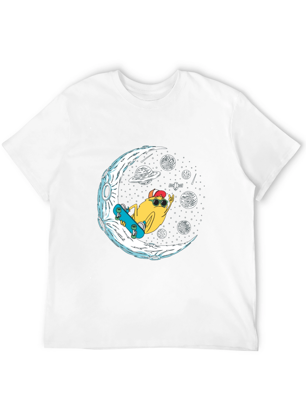 Cool Moon Skater Graphic T-Shirt