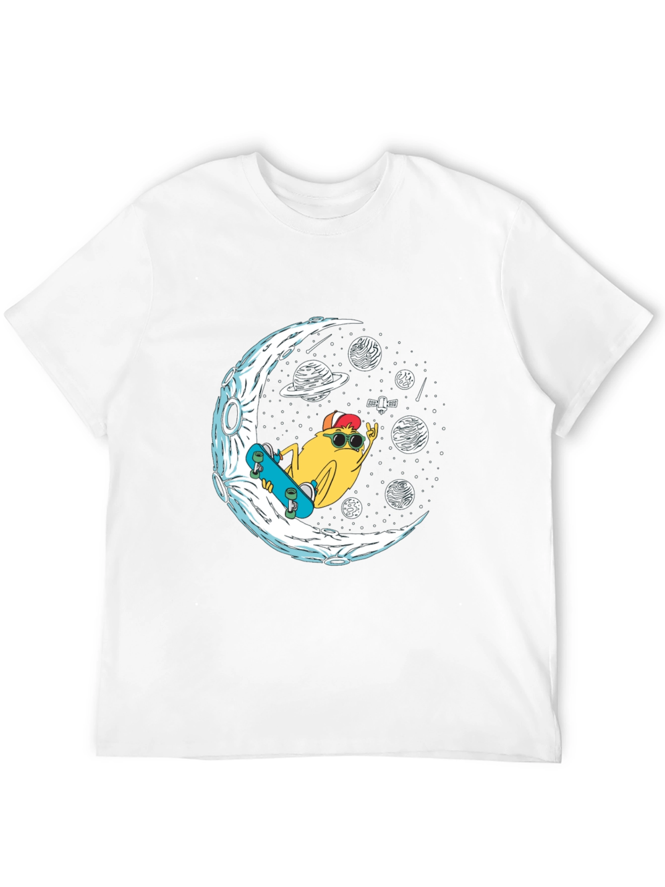 Cool Moon Skater Graphic T-Shirt