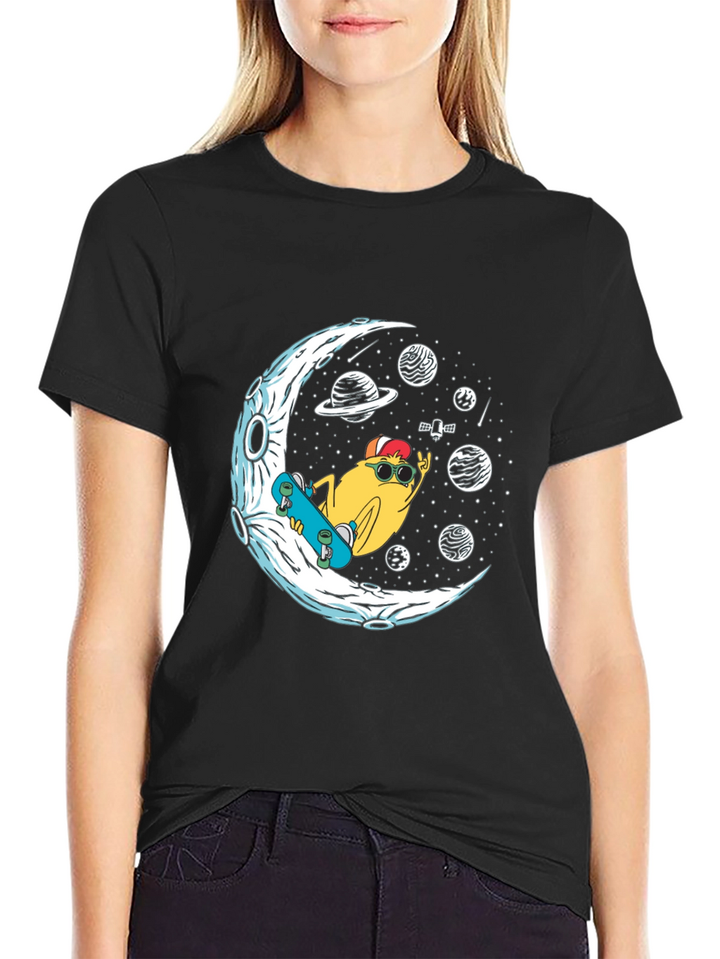 Cool Moon Skater Graphic T-Shirt
