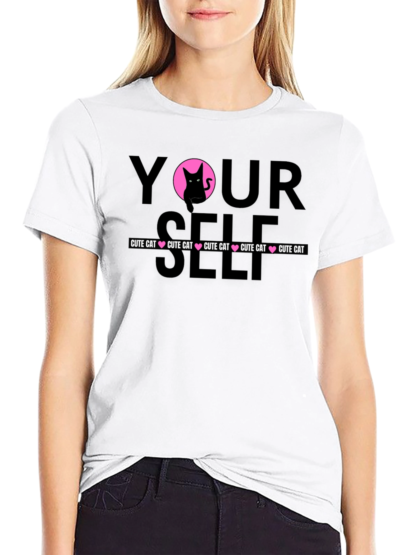 Cute Cat Yourself Graphic T-Shirt