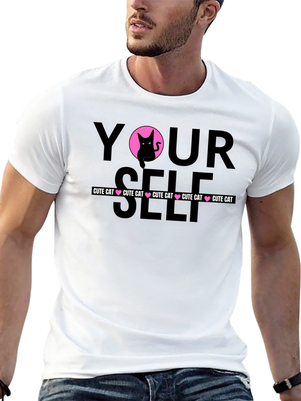 Cute Cat Yourself Graphic T-Shirt
