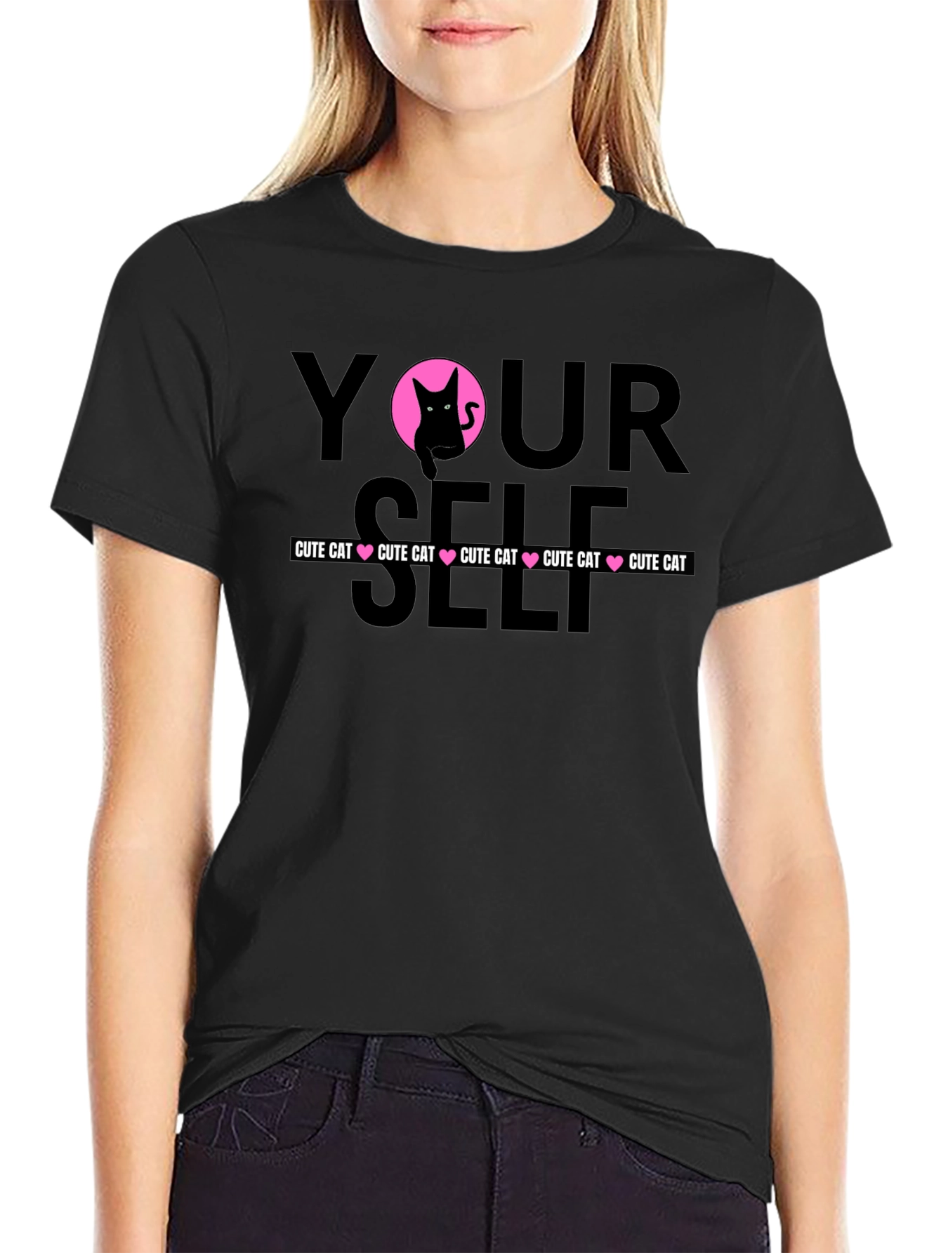 Cute Cat Yourself Graphic T-Shirt