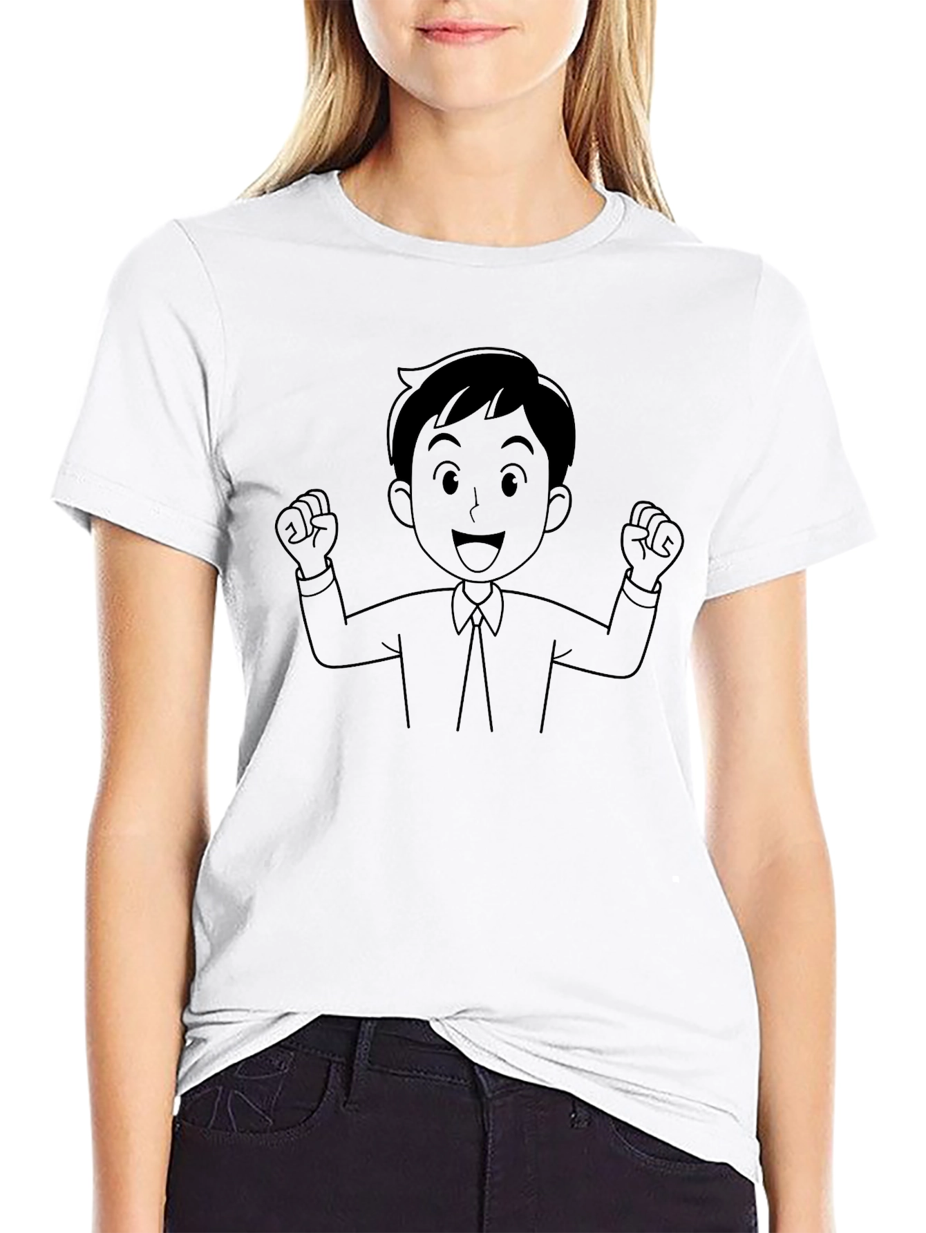 Black T-Shirt with Cartoon Graphic