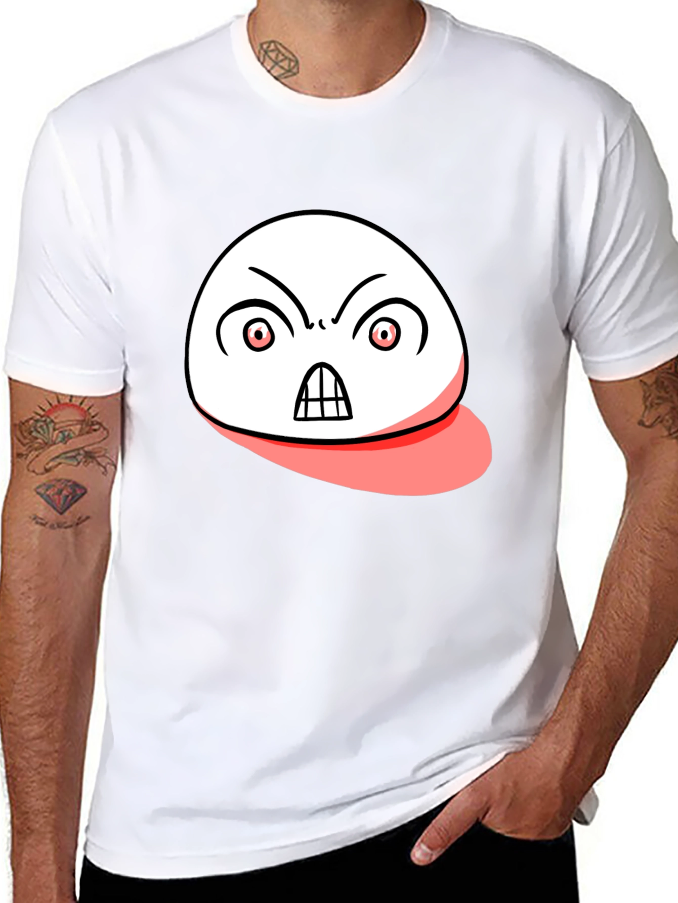 Angry Emoji Graphic Black T-Shirt
