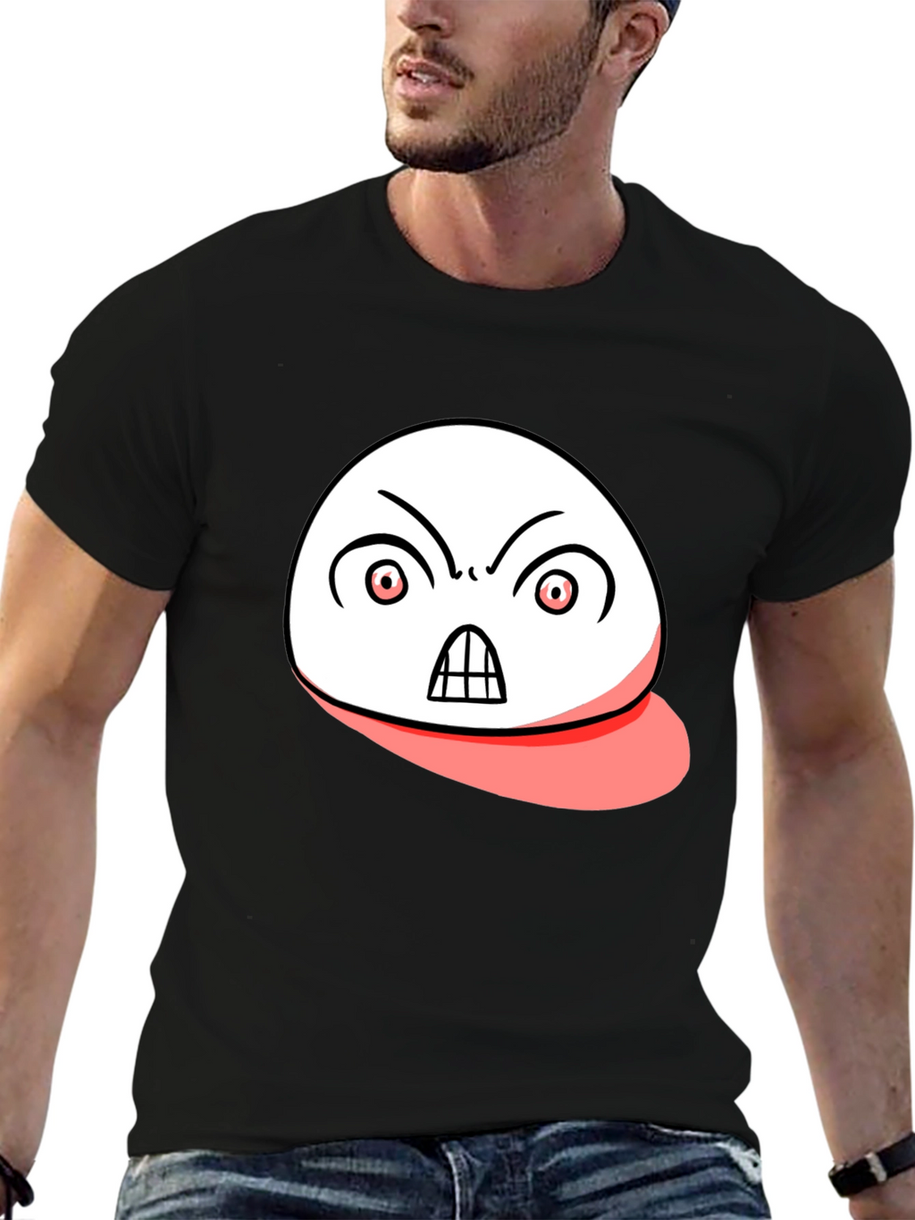 Angry Emoji Graphic Black T-Shirt