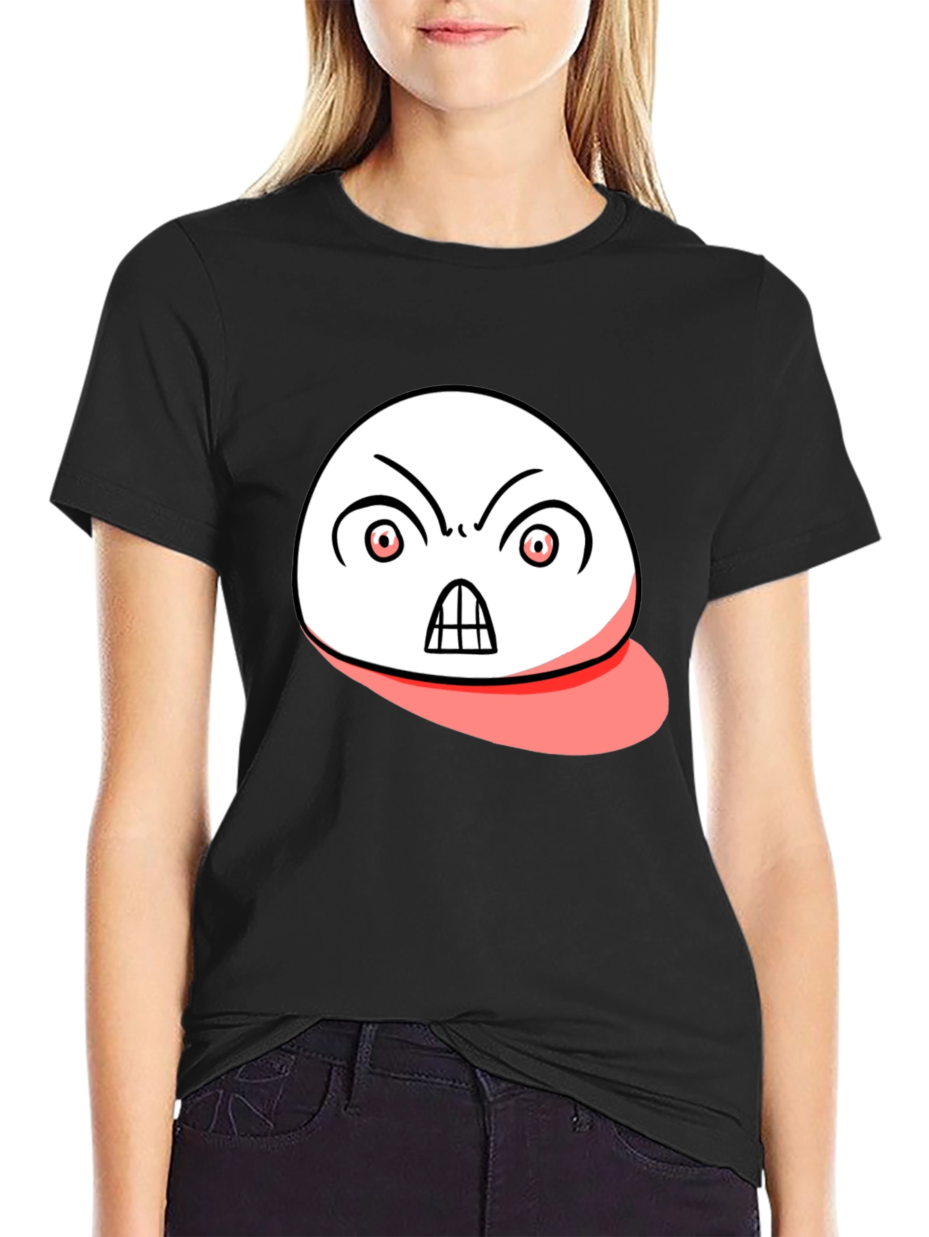 Angry Emoji Graphic Black T-Shirt