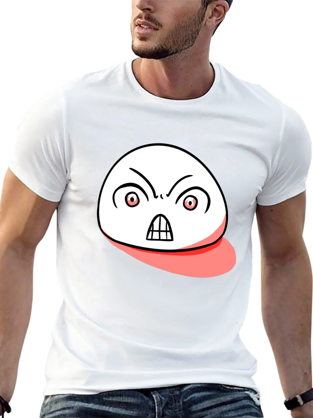 Angry Emoji Graphic Black T-Shirt