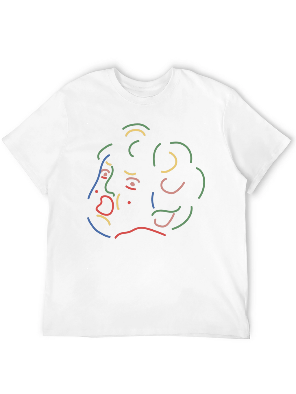 Abstract Line Art Graphic Print Black T-Shirt
