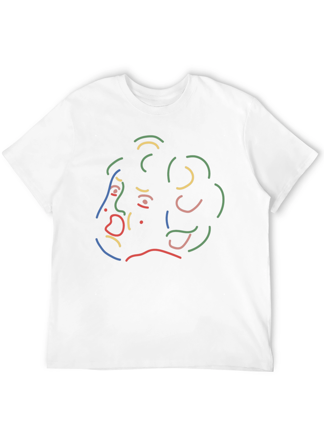 Abstract Line Art Graphic Print Black T-Shirt