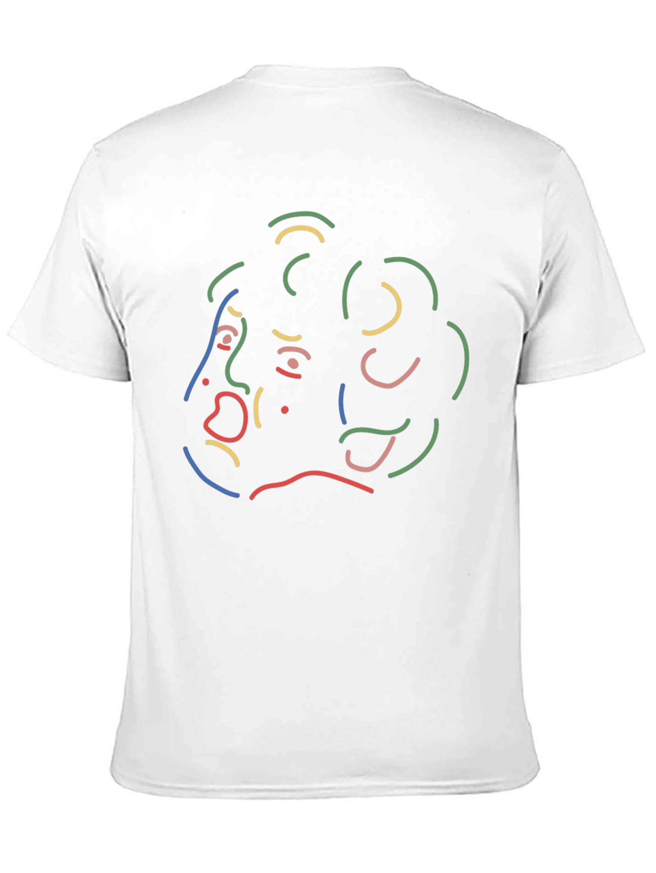 Abstract Line Art Graphic Print Black T-Shirt