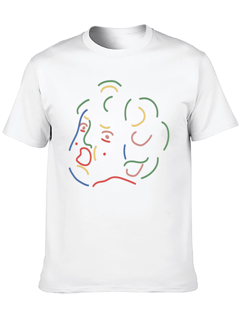 Abstract Line Art Graphic Print Black T-Shirt