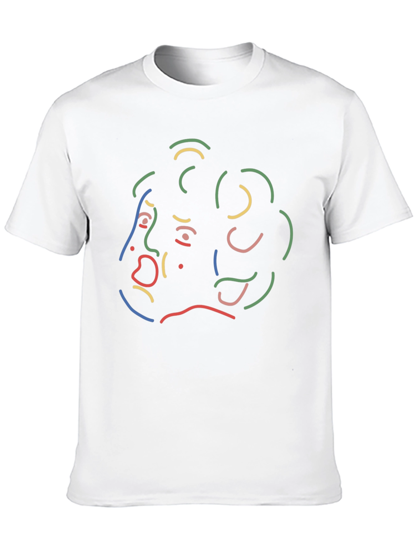 Abstract Line Art Graphic Print Black T-Shirt