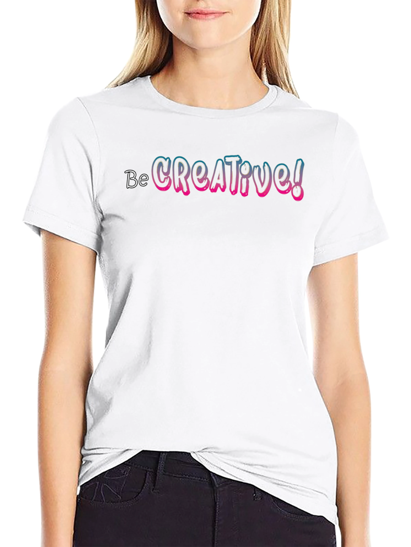 Be Creative! Black Graphic Tee Shirt