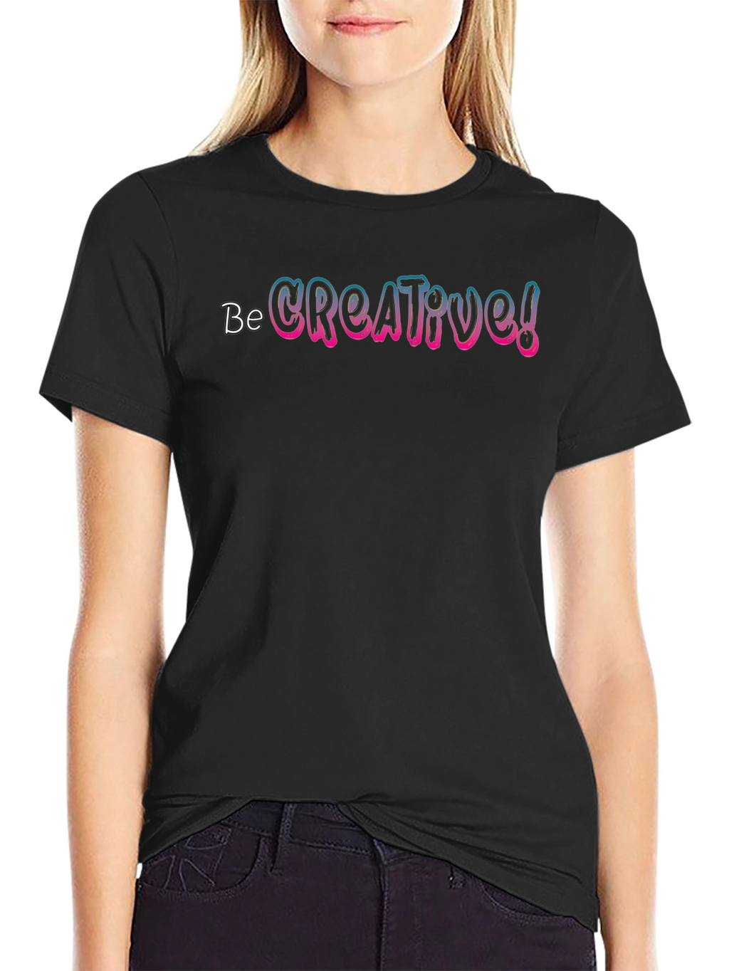 Be Creative! Black Graphic Tee Shirt