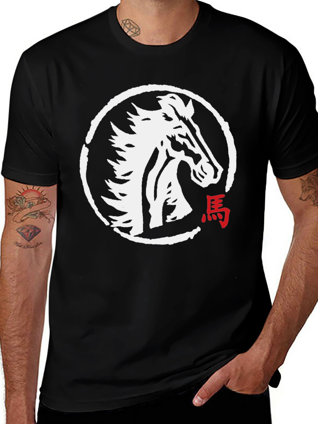 Horse Graphic Black Tee