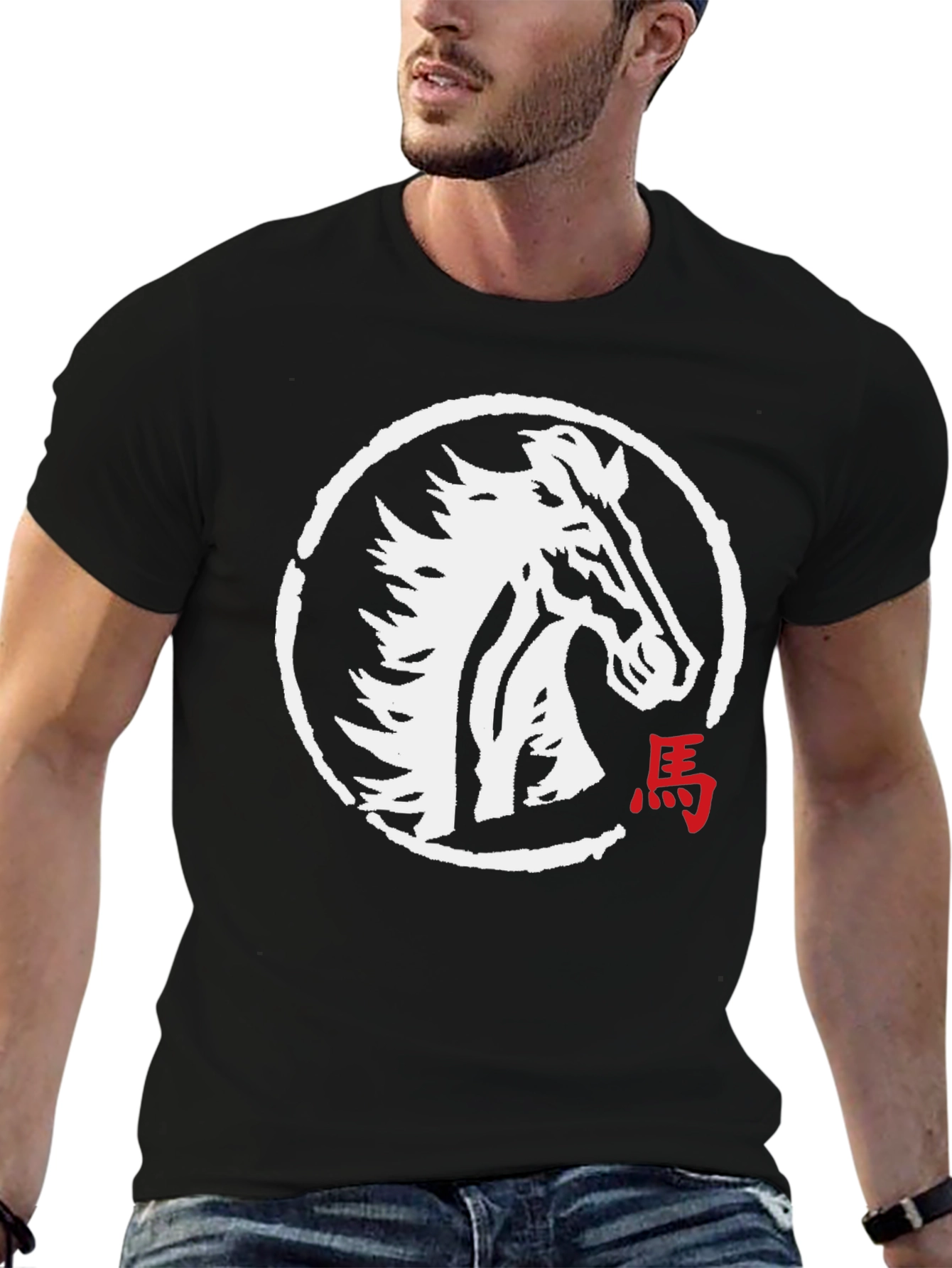 Horse Graphic Black Tee
