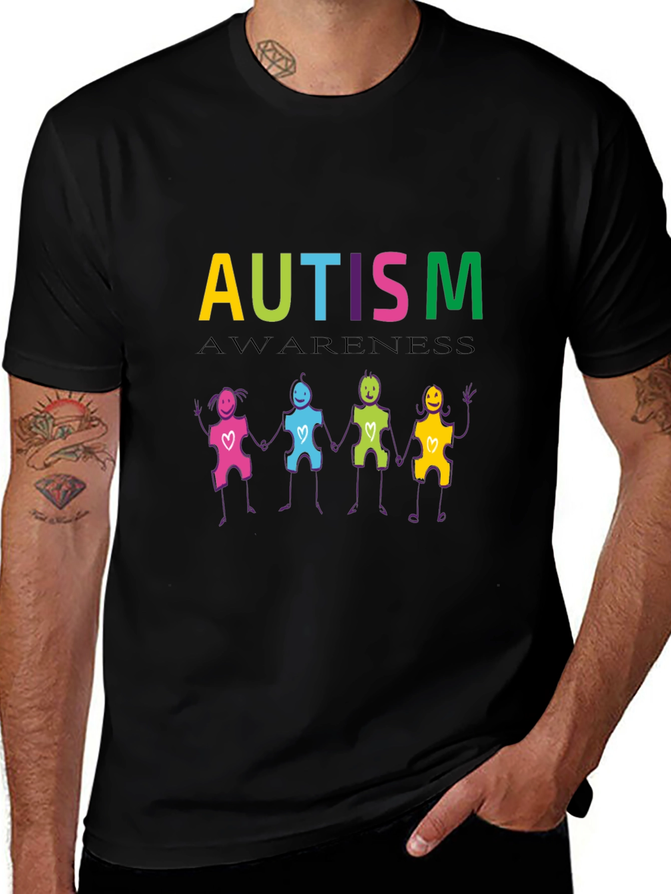Autism Awareness Puzzle Piece People T-Shirt