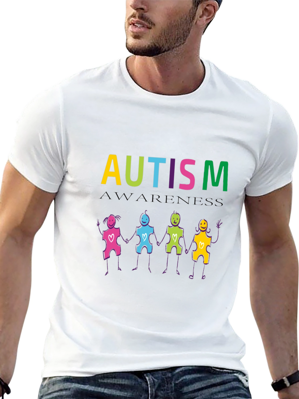 Autism Awareness Puzzle Piece People T-Shirt