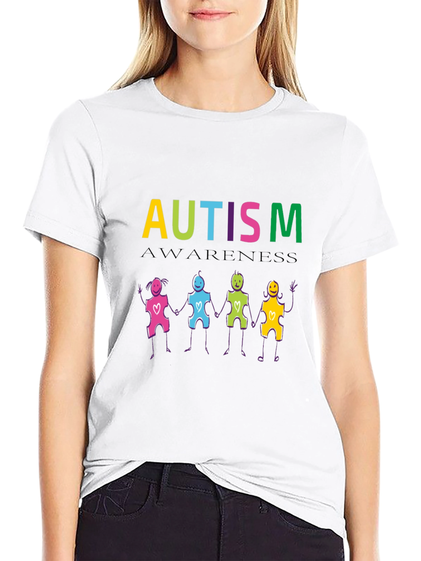 Autism Awareness Puzzle Piece People T-Shirt