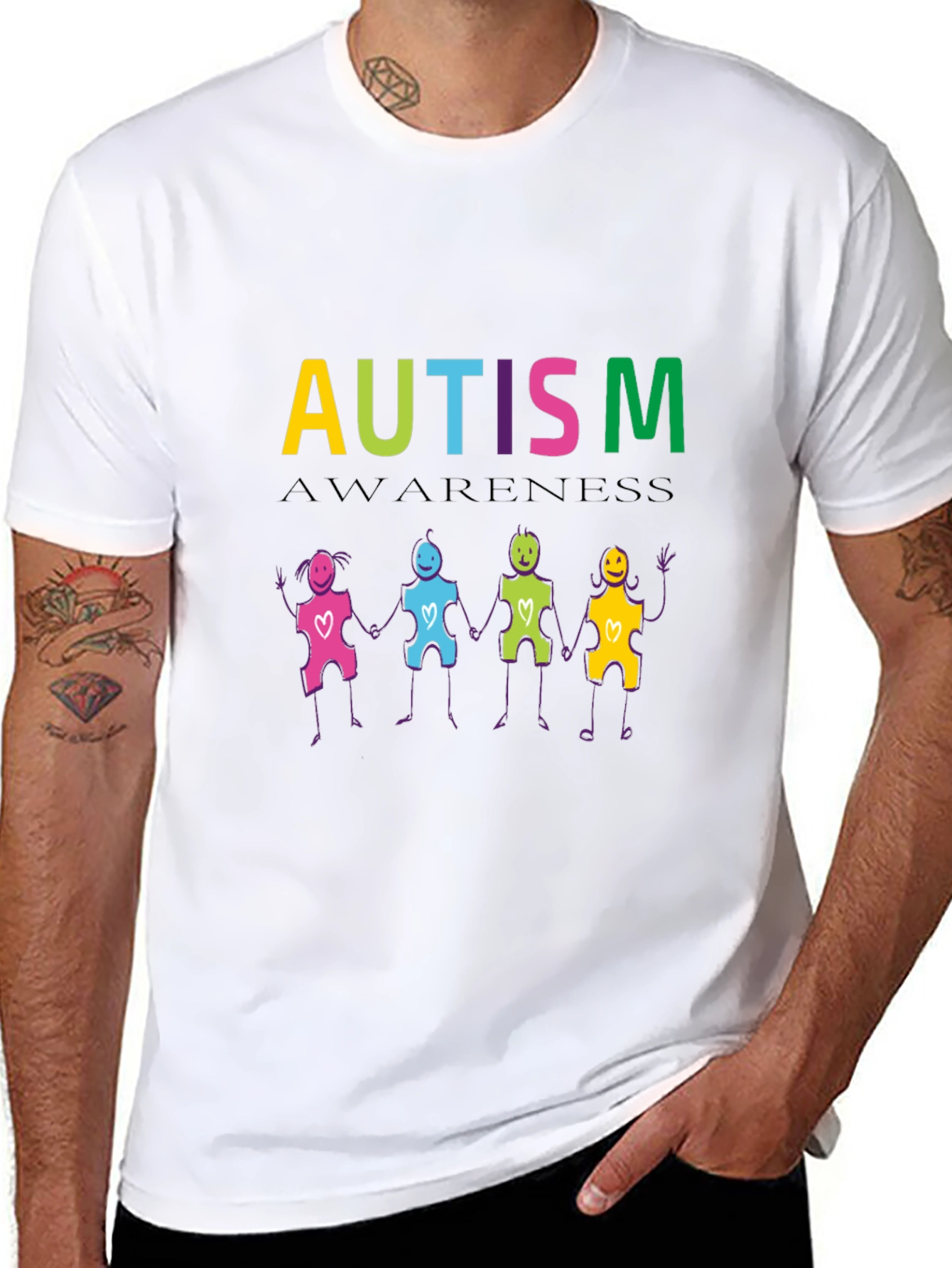 Autism Awareness Puzzle Piece People T-Shirt