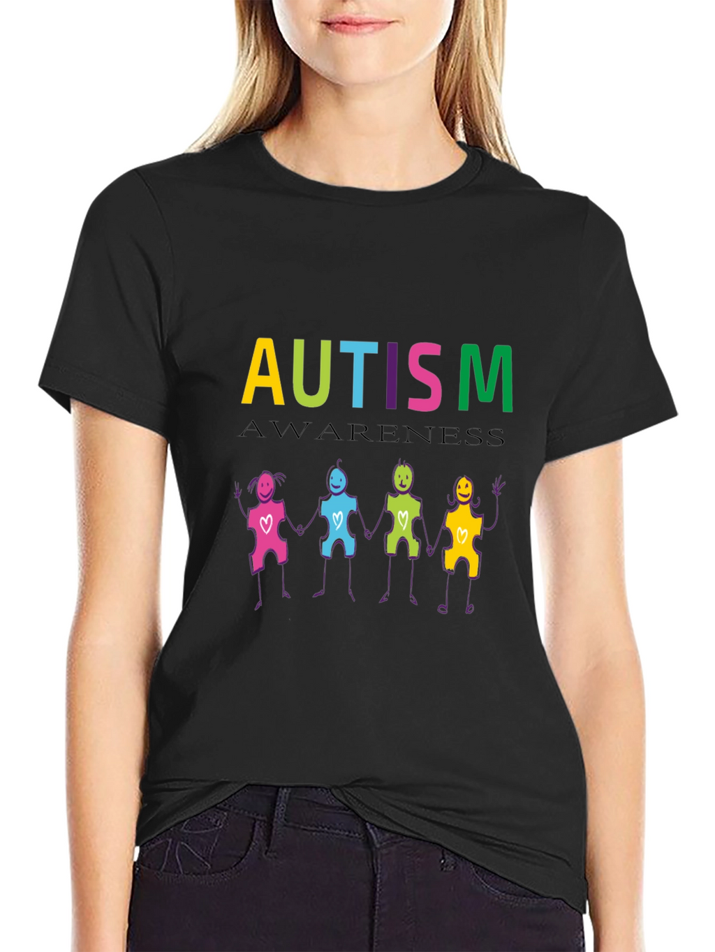 Autism Awareness Puzzle Piece People T-Shirt