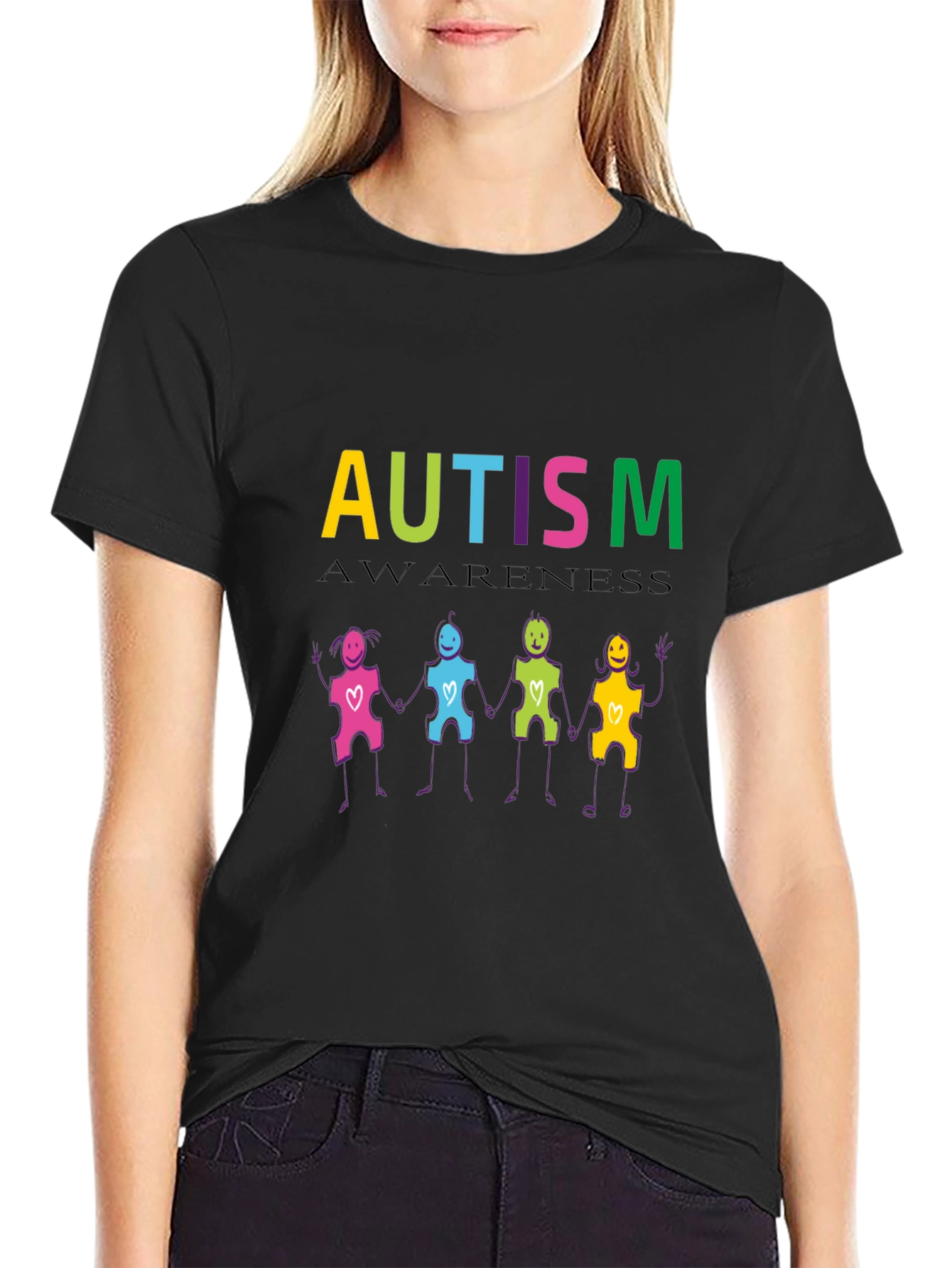 Autism Awareness Puzzle Piece People T-Shirt