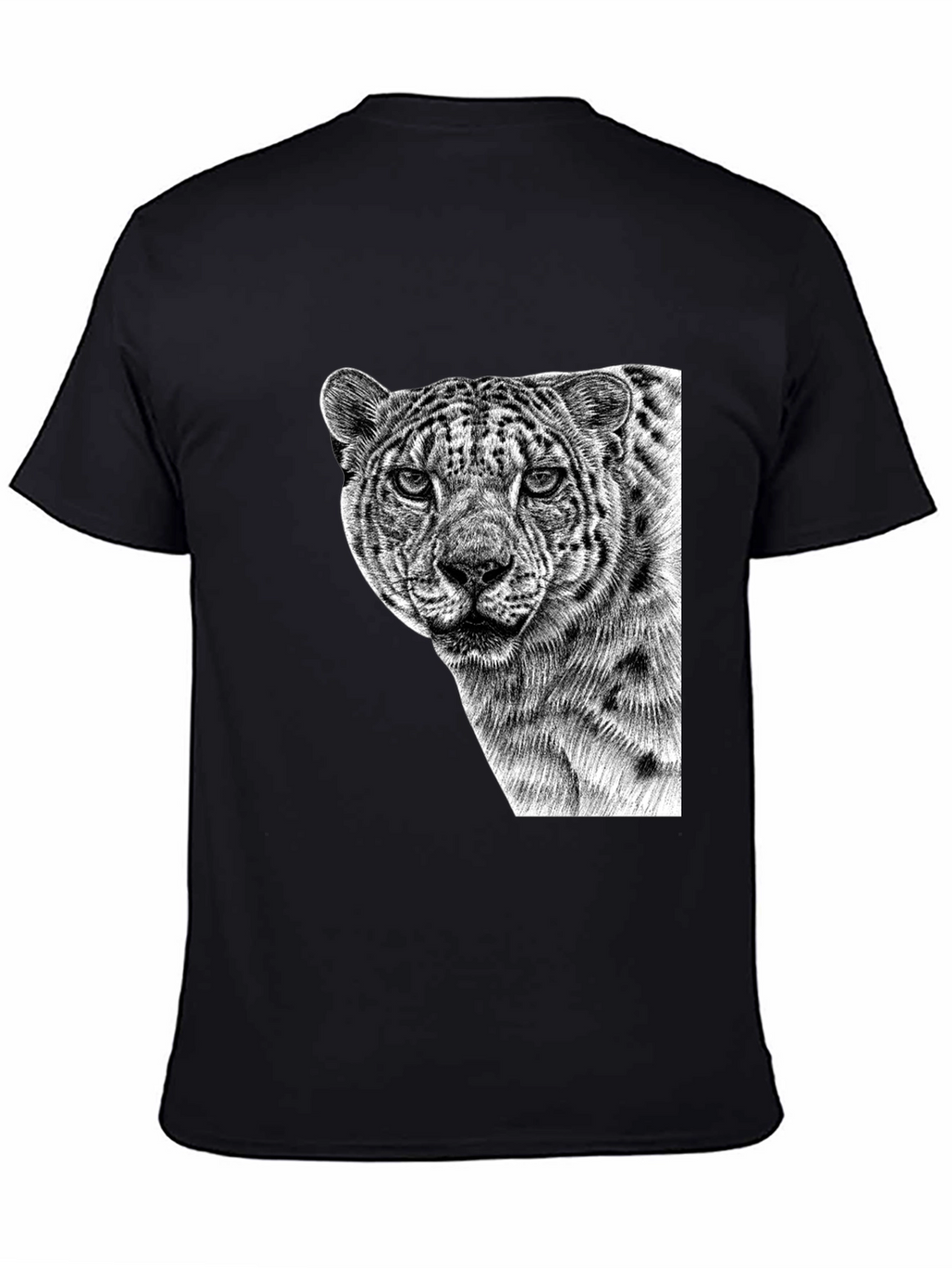 Cool Black Tee - Majestic Leopard Graphic