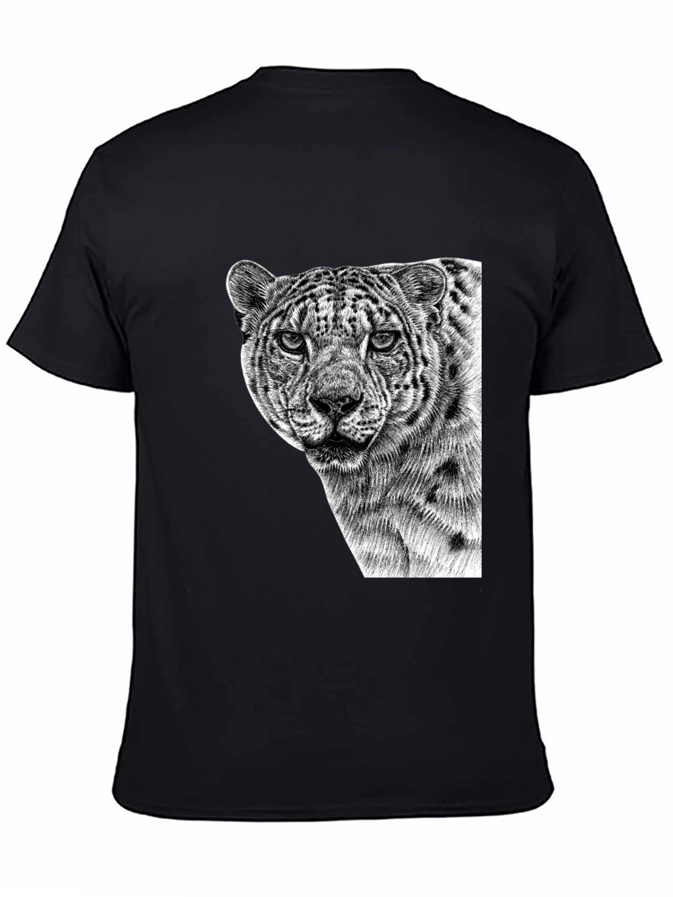 Cool Black Tee - Majestic Leopard Graphic