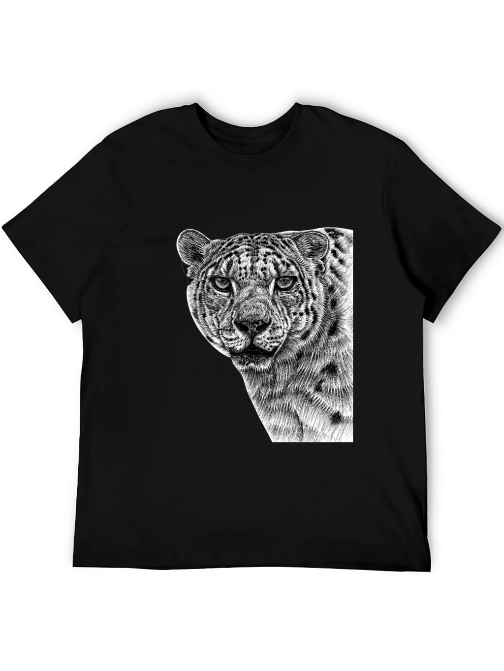 Cool Black Tee - Majestic Leopard Graphic