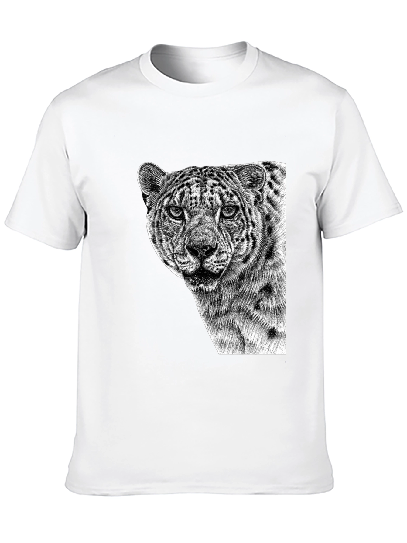 Cool Black Tee - Majestic Leopard Graphic