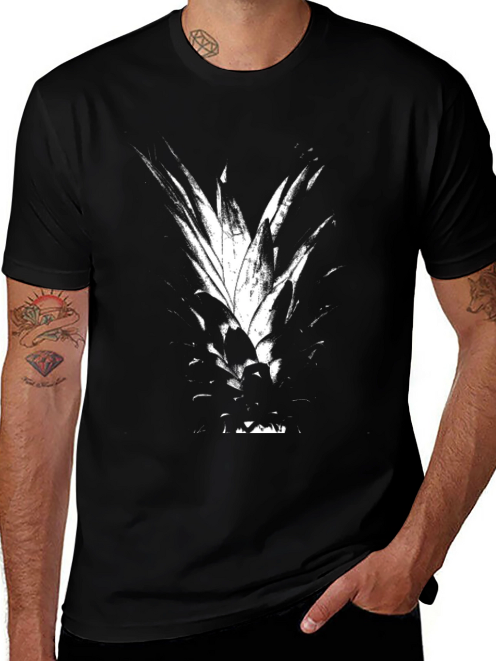 Black Pineapple Graphic T-Shirt