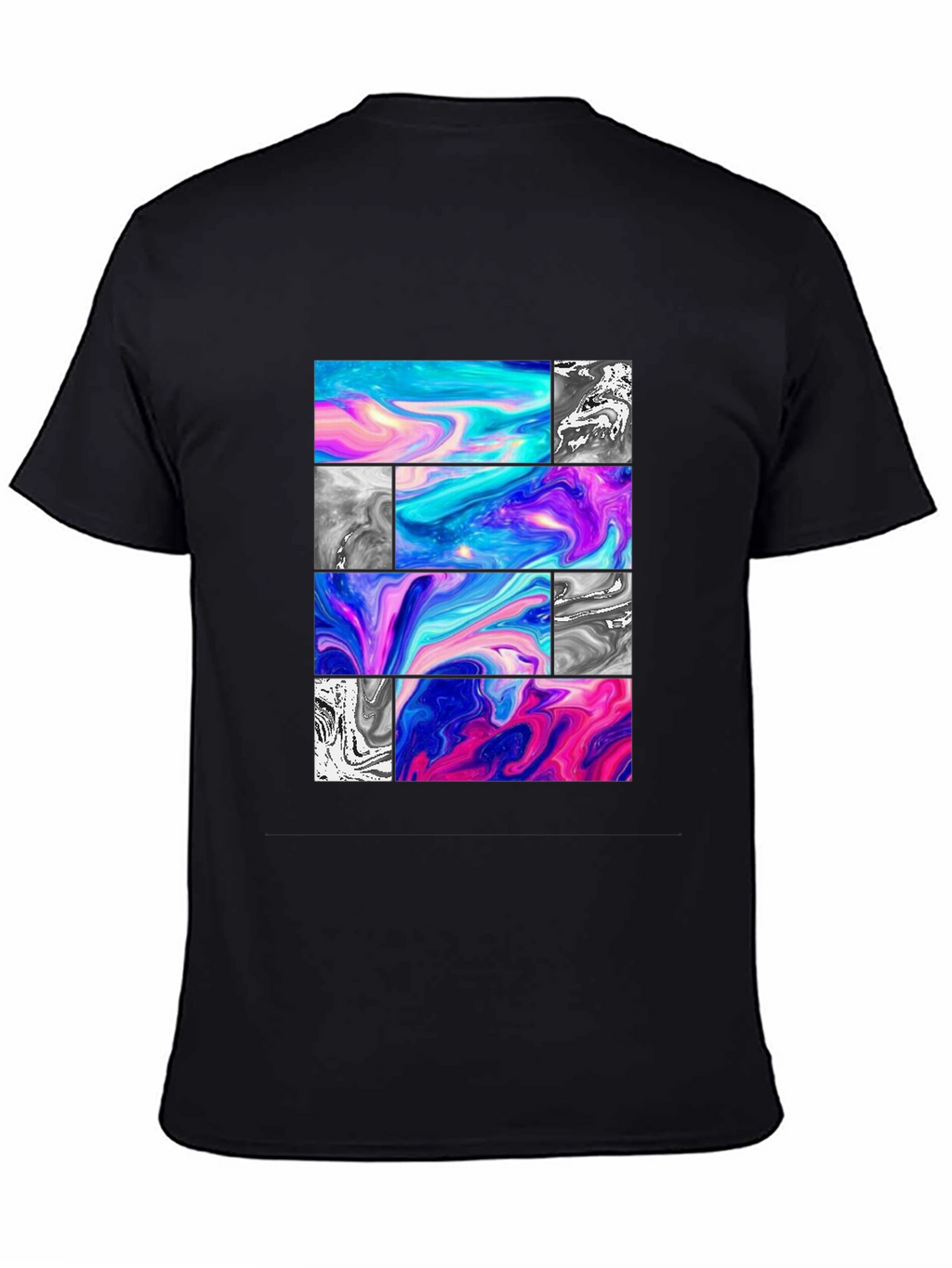 Abstract Graphic Tee - Black Casual T-Shirt