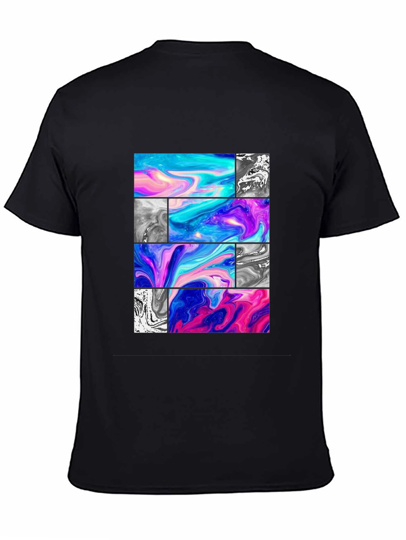 Abstract Graphic Tee - Black Casual T-Shirt