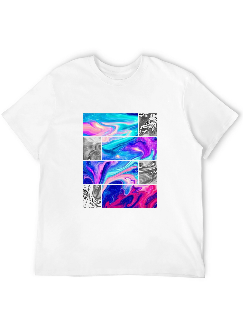 Abstract Graphic Tee - Black Casual T-Shirt