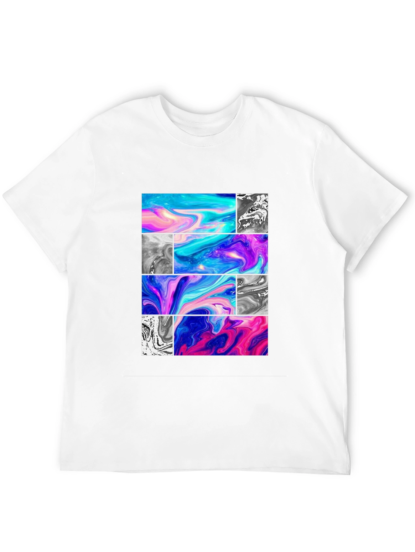 Abstract Graphic Tee - Black Casual T-Shirt