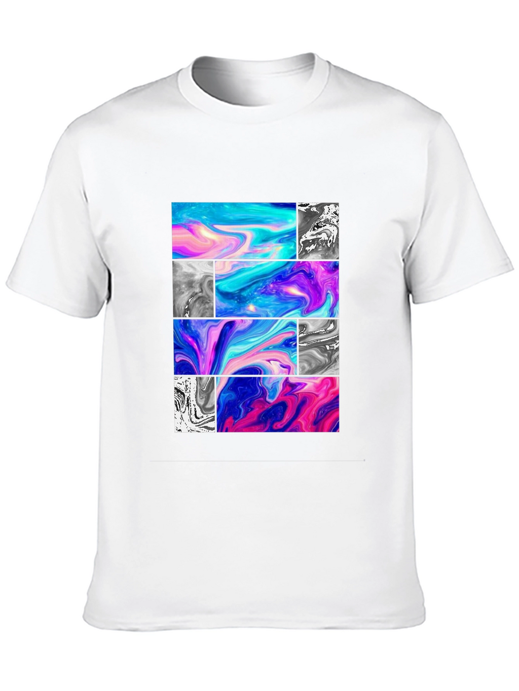 Abstract Graphic Tee - Black Casual T-Shirt