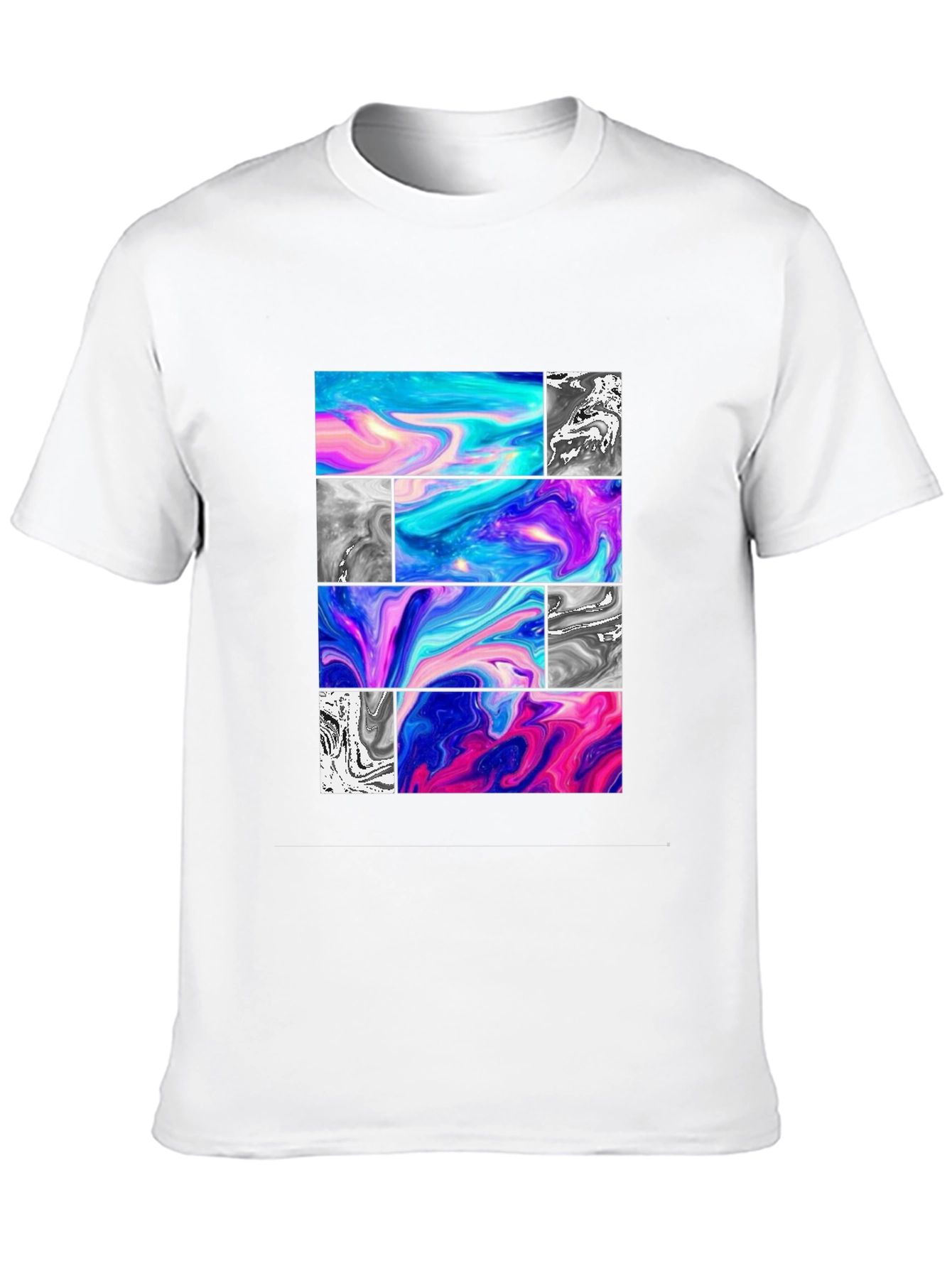 Abstract Graphic Tee - Black Casual T-Shirt