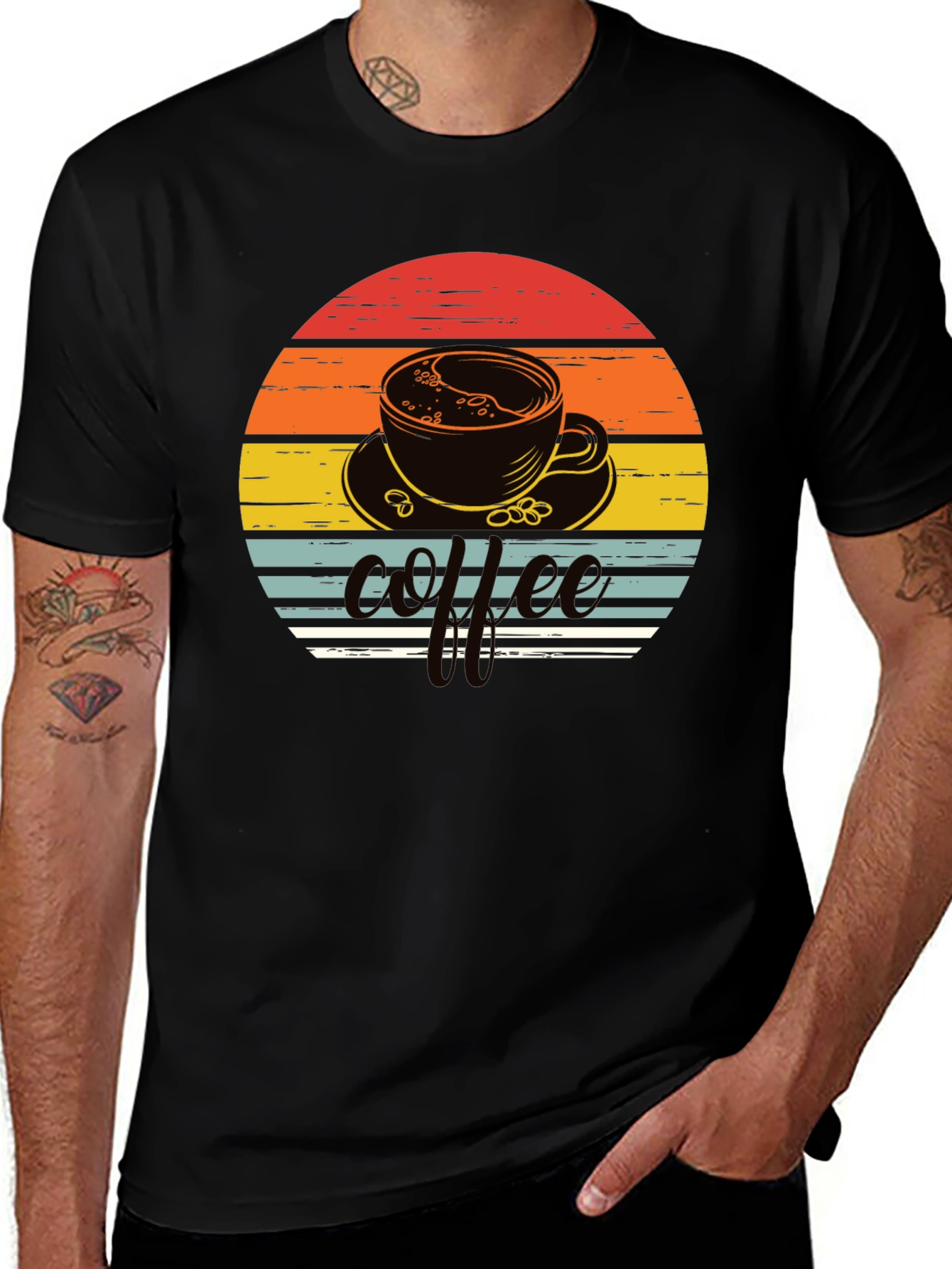 Coffee Sunset Graphic Tee - Retro Style Shirt