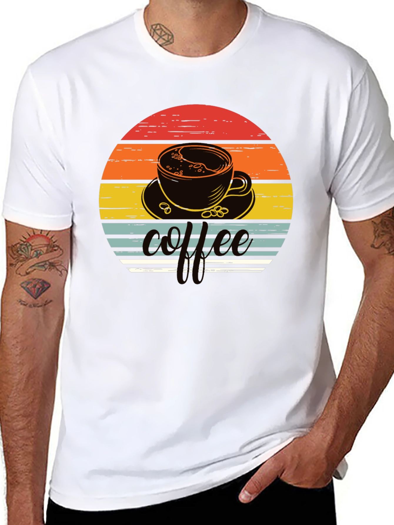Coffee Sunset Graphic Tee - Retro Style Shirt