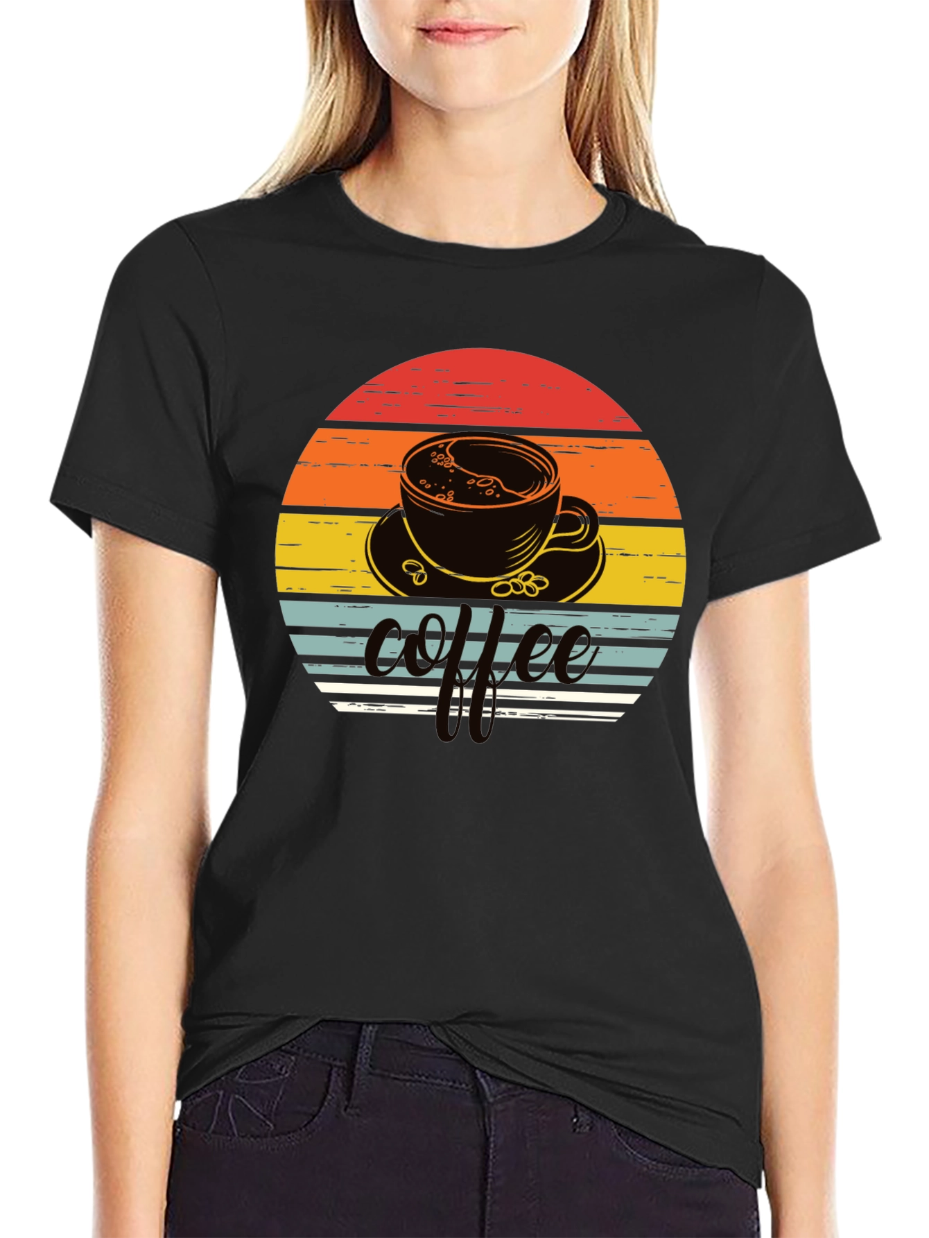 Coffee Sunset Graphic Tee - Retro Style Shirt